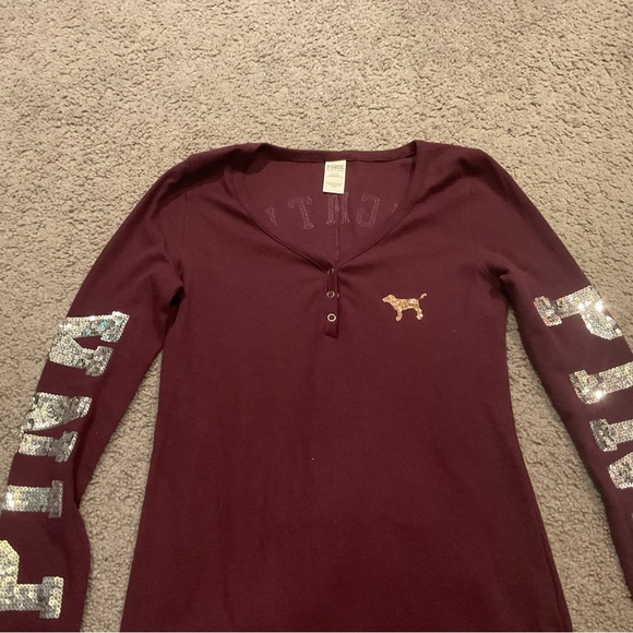 PINK Victoria's Secret Naughty is the New Nice Romper Christmas Pajamas Y2K sz L - Picture 6 of 7